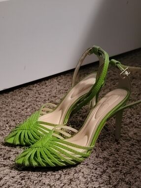 Jessica Simpson Neon Green Strappy Pointed Heels